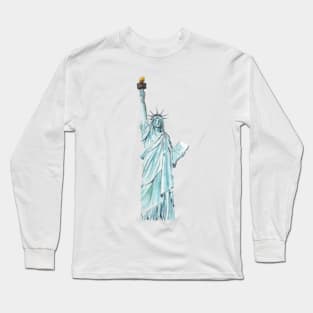 Statue of Liberty watercolor Long Sleeve T-Shirt